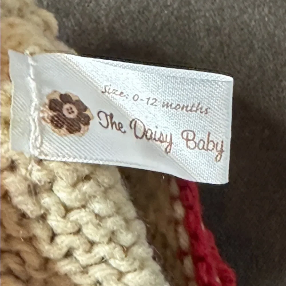 Daisy Baby Infant Spotted Crocheted Beanie Hat with Pom Poms 0-12 months NEW